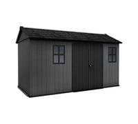 Keter Newton Plus Horizontal 13X7.5 Ft Apex Grey Plastic 2 Door Shed With Floor & 2 Windows (Base Included)