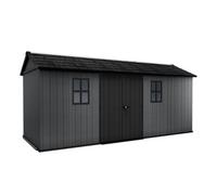 Keter Newton Plus Shed 17x7.5ft - Grey, All Weather Resistant, Easy to Clean, Fade-Free