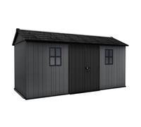 Keter Newton Plus Shed 15x7.5ft - Grey, All Weather Resistant, Easy to Clean