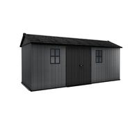 Keter Newton Plus Shed 17x7.5ft - Grey, All Weather Resistant, Easy to Clean, Fade-Free