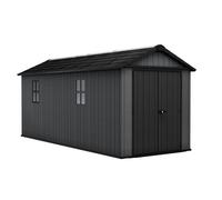 Keter Newton Plus Shed 7.5x17ft - Grey, All Weather Resistant, Easy to Clean