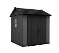Keter Newton Plus Horizontal 7X7.5 Ft Apex Grey Plastic 2 Door Shed With Floor & 2 Windows (Base Included)