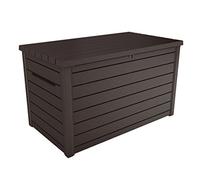 Keter Ontario Huge Plastic Waterproof Wood Look 870 litre Garden Storage Box With Piston Opening Lid Brand New Design
