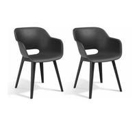Keter Outdoor Chairs Akola 2 Pcs Graphite