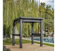 Keter Outdoor Grill Gazebo Rectangular Tunnel Brown Garden BBQ Shelter 2.47x2m