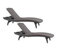Keter Pacific Sun Lounge Chair - Grey (Pack of 2)