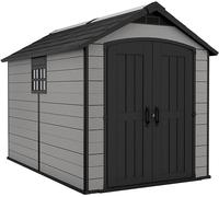 Keter 7.5x9 Premier Outdoor Plastic Apex Garden Shed (Grey)