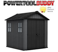 Keter 7.5x9 Premier Outdoor Plastic Apex Garden Shed (Grey)