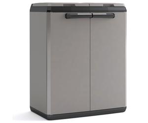 Keter Recycling Cabinet Grey and Black 85 cm Garden Waste Split Rubbish Bin