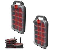 Keter ROC X2 Keter Stack N Roll Organiser Half Footprint Tool Box Case Ketsnrhorg 253381