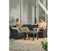 Keter Rosalie 5 Seater Garden Corner Lounge Set - Grey - Wilko