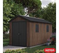 Keter Rosewood 7Ft 6" X 13Ft 5" (2.3 X 4.1M) Storage Shed With Front Entry Decocoat Wood Effect, Double Doors, Modular Design