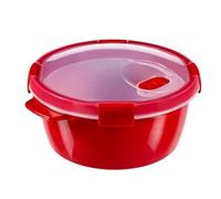 Keter - Round Food Box with Cutlery - Smart Eco Line - 100% Recycled and Recyclable - 100% Airtight, Ergonomic and Durable - Preserves the Freshness of Your Food - Red