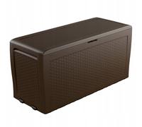 Keter Samoa Rattan Garden Box 270L Garden Terrace Built in Handles