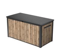 Keter Sierra 643L Garden Box, 155 x 73 x 69 cm, Plastic in Wood Look (Pine), Lid with Gas Lifts, Lockable