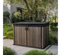 Keter Signature Decocoat Walnut 2020L Pent Garden Storage 6X3 Ft (H)1325mm (W)1905mm