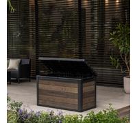 Keter Signature Decocoat 380L Resin 4.03X2X2.3Ft Garden Storage Box - Walnut (H) 0.71M X (W) 1.23M