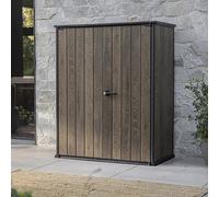 Keter Signature DecoCoat Walnut 1400 L Vertical Storage Shed Composite Wood-Look