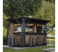 Keter Signature Walnut Collection Resin Brown Garden Bar (H)2.32M (W)2.79M (D)2.1M