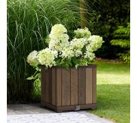 Keter Signature Walnut Wood Effect Plastic Resin Plant Pot (H)45.5Cm, 81L