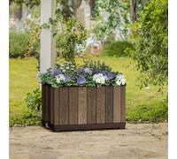 Keter Signature Walnut Wood Effect Plastic Resin Plant Pot (H)55Cm, 110L