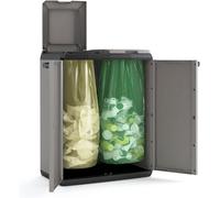 Keter Split Base Grey/Black 85cm Height Plastic Indoor Outdoor Recycling Cabinet