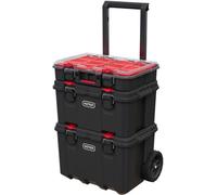 Keter Stack n' Roll Modular DIY Tool Storage System Cart,Water Resistant, Black