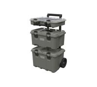Keter Stack-N-Roll Outdoor Gear Organizer, 3-Piece Rolling Storage System