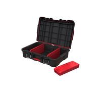 Keter Stack N' Roll Power Tool Case with Removable Dividers | Heavy-Duty Metal Latches, Soft Grip Handle, Portable, Lockable