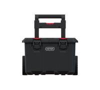 Keter Stack & Roll Mobile Cart, Rolling Tool Storage, 7” Wheels, Black & Red