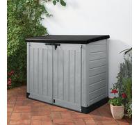 Keter Store It Out Max Grey Wood Effect Plastic Pent Garden Storage 1200L