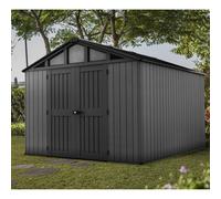 Keter Stronghold 10X11.5 Ft Apex Plastic 2 Door Shed With Floor & 10 Windows (Base Included)