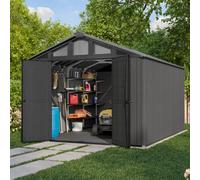 Keter Stronghold Apex Outdoor Garden Storage Shed Grey - 10 x 15ft