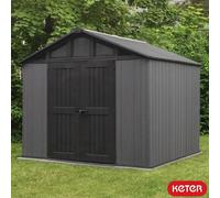 Keter Stronghold 10X8 Ft Outdoor Storage Shed, Evotech Panels, Extra-Wide Doors, Heavy-Duty Floor, Skylight & Ventilation