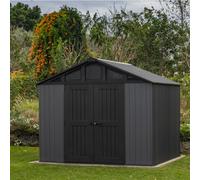 Keter Stronghold 10X8Ft Outdoor Garden Storage Shed Grey Wood Effect Resin