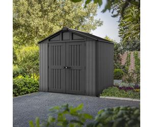 Keter Stronghold 8X6 Ft Apex Plastic 2 Door Shed With Floor & 10 Windows (Base Included)