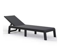 Keter Sunlounger Anthracite Jute Texture Foldable 4-Position Outdoor Patio Chair