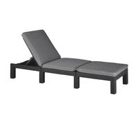 simpa Adjustable Sun Lounger with Cushion - Graphite Grey in Dark Grey simpa Dark Grey