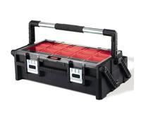 Keter Tool Box Workshop Storage 2 Levels 27 Compartments Removable Handle Sturdy