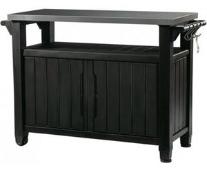 Keter Unity Portable Outdoor Table And Storage Cabinet - Dark Grey