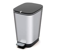 Metallic Waste Bin 50L Pedal Gasket Opening Odour Seal Kitchen Office Elegant HQ