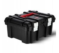 Keter Wide Tool Box With Metal Lock 16 Inches, Black, 41.9 X 32.7 X 20.5 Cm