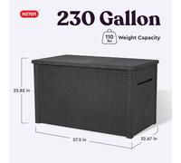 Keter Xxl Java Resin Rattan Look Large Outdoor Lockable Storage Deck Box 230 Gallon