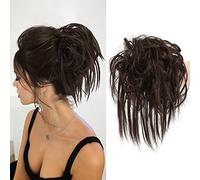 Kethbe Messy Bun Updo Messy Bun Messy Updo Synthetic Hair Bun Extension Messy Scrunchie Hairpiece with Short Ponytail and Elastic Band, Fake Chignon Hair Bun for Women (Bronze Brown)