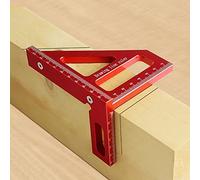 KETIPED 3D Multi-Angle Measuring Ruler,45/90 Degree Aluminum Alloy Woodworking Square Protractor,Drawing Line Ruler, Miter Triangle Ruler High Precision Layout Measuring Tool for Engineer Carpenter,R