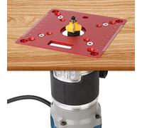 KETIPED Aluminium Router Table Insert Plate,Mini Square Woodworking Benches Router Flip Plate,Multifunctional Trimming Engraving Table,055Red