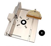 KETIPED Aluminium Router Table Insert Plate,Woodworking Benches Router Flip Plate with Miter Gauge Guide Aluminium Fence Sliding Brackets,Multifunctional Trimming Engraving Table(Silver),051