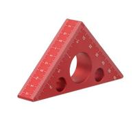 KETIPED Aluminum Alloy Triangle Ruler, 2.67in x 2.67in x 3.72in, Imperial and Metric Scales, Woodworking Measuring Tool