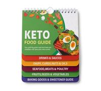 Keto Cheat Sheet & Food Guide - Magnetic Fridge Booklet with 168 Food List, Macros & Substitutions - Waterproof Keto Diet Quick Reference for Beginners