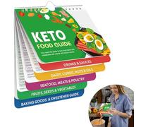 Keto Cheat Sheet Magnets Booklet, Keto Diet Book Guide for Beginners, Magnetic Keto Food List Planning Tool Chart Weight Loss, Low Carb Ketogenic Meal Plan, Baking, Recipes Guide (A)